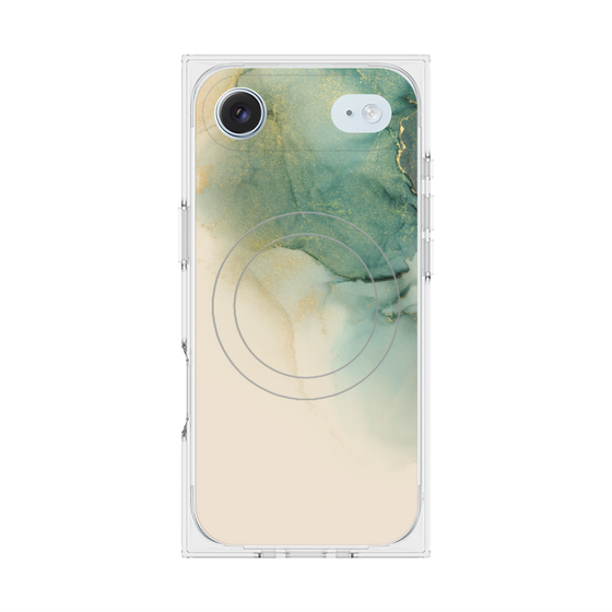 プレミアムスクエアケース with MagSafe［ Marble Green ］