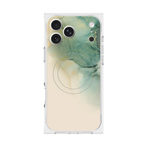 プレミアムスクエアケース with MagSafe［ Marble Green ］