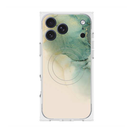 プレミアムスクエアケース with MagSafe［ Marble Green ］