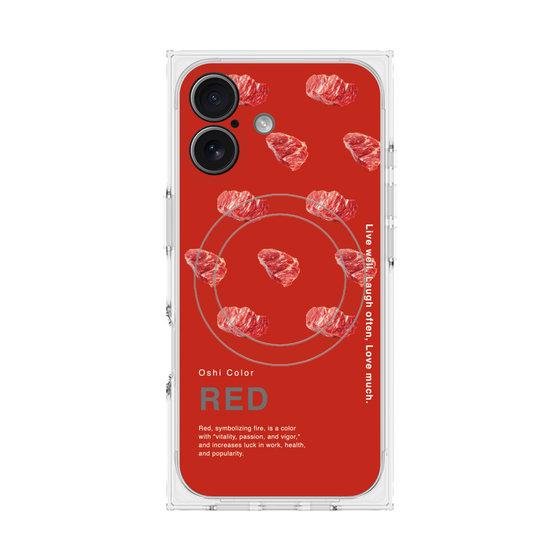 プレミアムスクエアケース with MagSafe［ RED-Meat ］