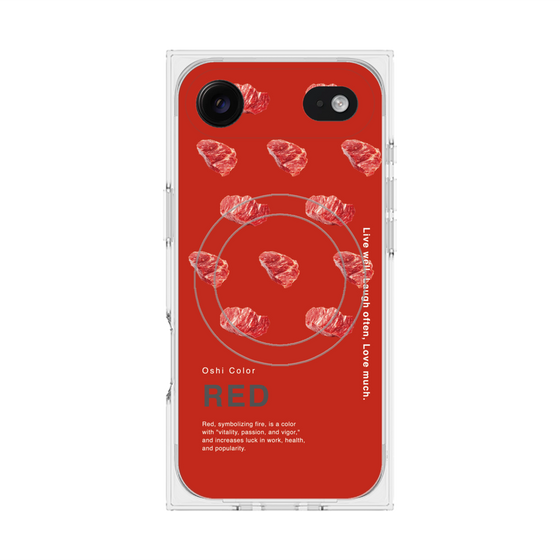 プレミアムスクエアケース with MagSafe［ RED-Meat ］