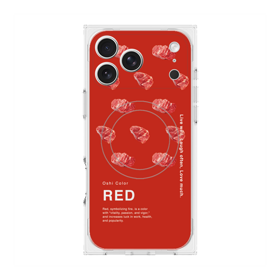 プレミアムスクエアケース with MagSafe［ RED-Meat ］