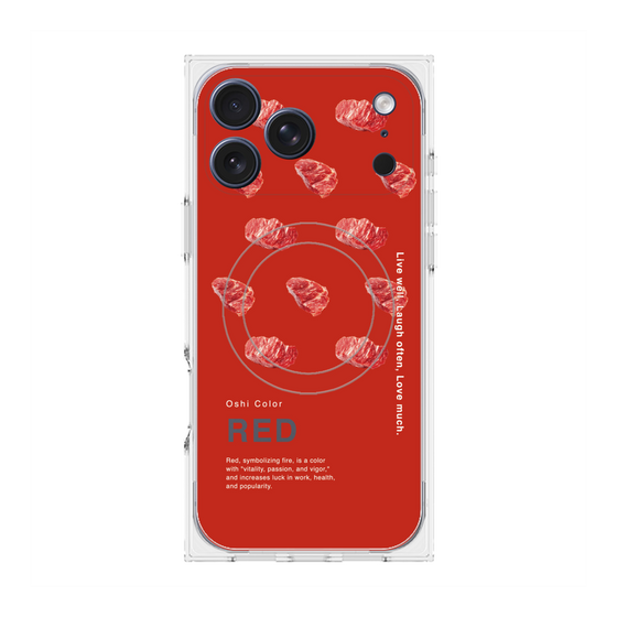 プレミアムスクエアケース with MagSafe［ RED-Meat ］