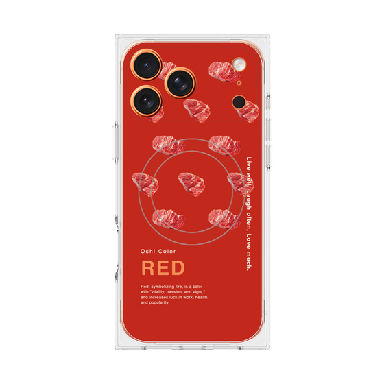 プレミアムスクエアケース with MagSafe［ RED-Meat ］