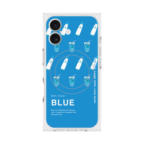 プレミアムスクエアケース with MagSafe［ BLUE-Ramune soda ］