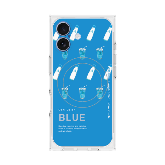 プレミアムスクエアケース with MagSafe［ BLUE-Ramune soda ］