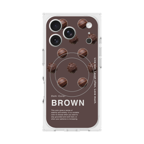 プレミアムスクエアケース with MagSafe［ BROWN-Chocolate ］