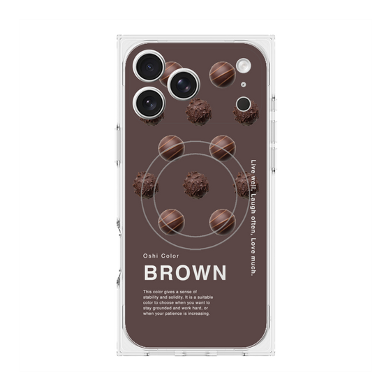 プレミアムスクエアケース with MagSafe［ BROWN-Chocolate ］