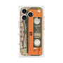 プレミアムスクエアケース with MagSafe［ RETORO CASSETTE TAPE - Skeleton Orange ］