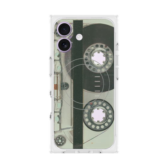 プレミアムスクエアケース with MagSafe［ RETORO CASSETTE TAPE - Skeleton Blue ］
