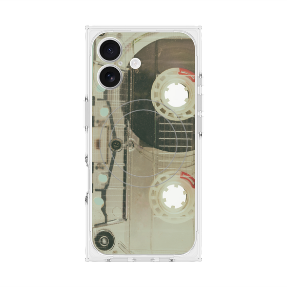 プレミアムスクエアケース with MagSafe［ RETORO CASSETTE TAPE - Skeleton Red ］