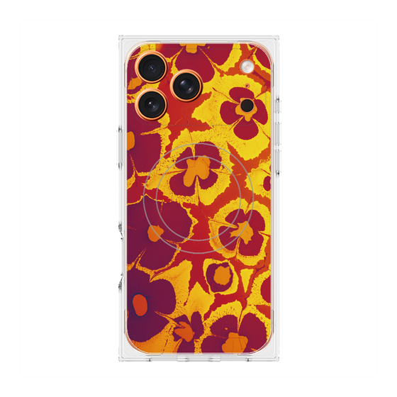 プレミアムスクエアケース with MagSafe［ y2k(Year2000) - Flower - Orange purple ］