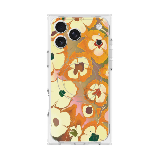プレミアムスクエアケース with MagSafe［ y2k(Year2000) - Flower - Orange Pink ］