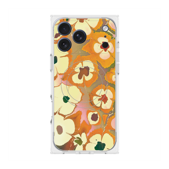 プレミアムスクエアケース with MagSafe［ y2k(Year2000) - Flower - Orange Pink ］