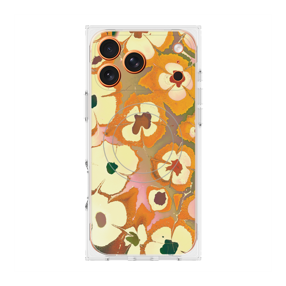 プレミアムスクエアケース with MagSafe［ y2k(Year2000) - Flower - Orange Pink ］