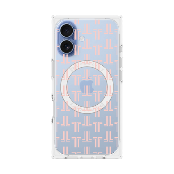 プレミアムスクエアケース with MagSafe［ LANVIN en Bleu - Monogram - Pink ］