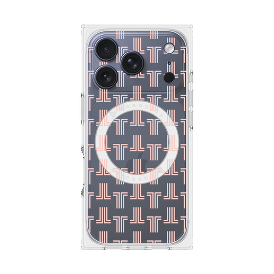 プレミアムスクエアケース with MagSafe［ LANVIN en Bleu - Monogram - Pink ］