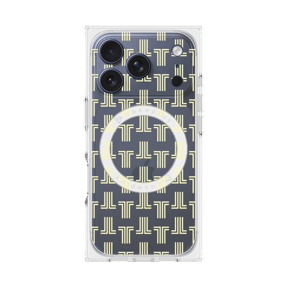 プレミアムスクエアケース with MagSafe［ LANVIN en Bleu - Monogram - Yellow ］