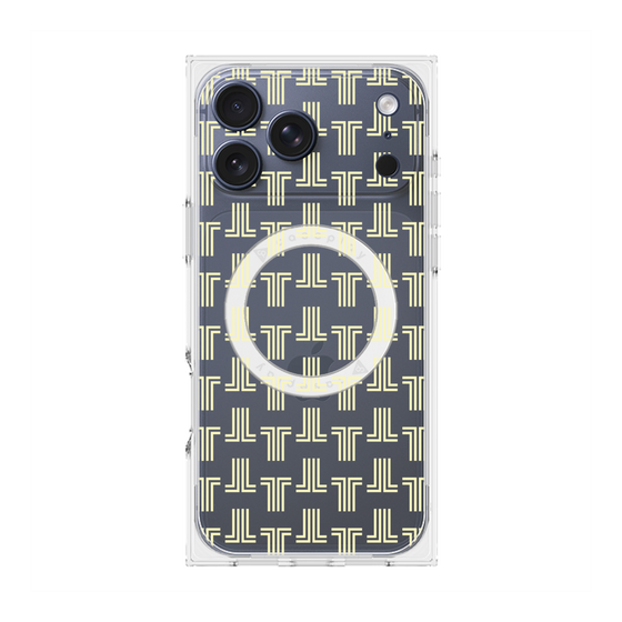 プレミアムスクエアケース with MagSafe［ LANVIN en Bleu - Monogram - Yellow ］