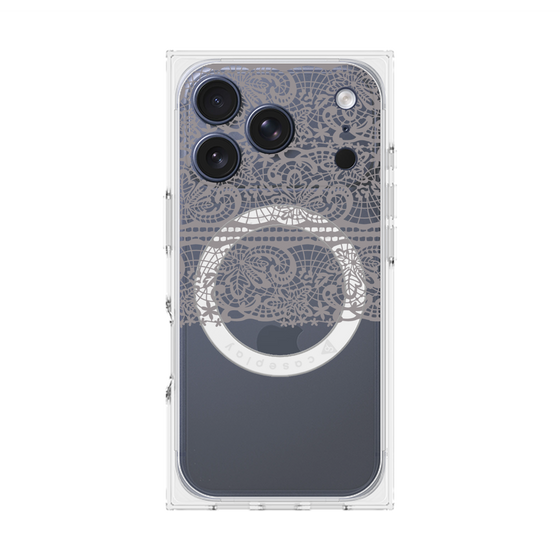 プレミアムスクエアケース with MagSafe［ LANVIN en Bleu - Lace - Black ］