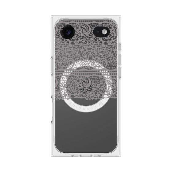 プレミアムスクエアケース with MagSafe［ LANVIN en Bleu - Lace - Black ］