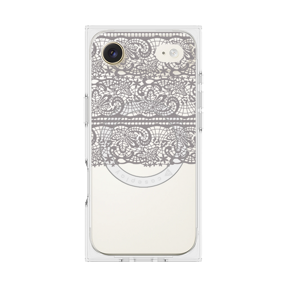 プレミアムスクエアケース with MagSafe［ LANVIN en Bleu - Lace - Black ］