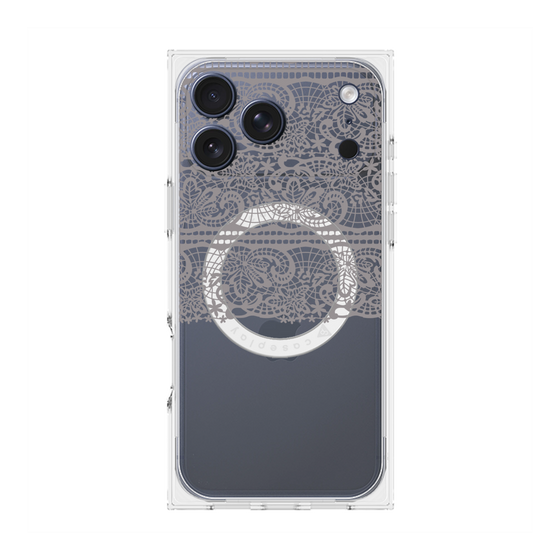 プレミアムスクエアケース with MagSafe［ LANVIN en Bleu - Lace - Black ］