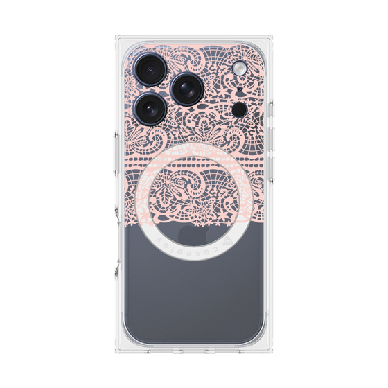 プレミアムスクエアケース with MagSafe［ LANVIN en Bleu - Lace - Pink ］
