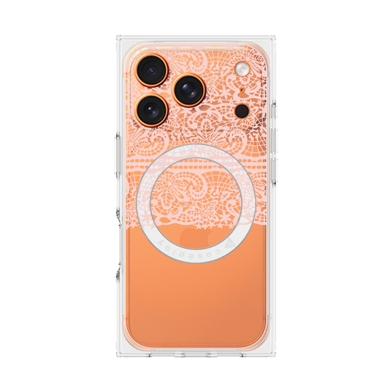 プレミアムスクエアケース with MagSafe［ LANVIN en Bleu - Lace - Pink ］