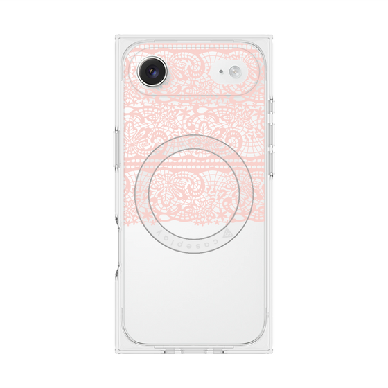 プレミアムスクエアケース with MagSafe［ LANVIN en Bleu - Lace - Pink ］
