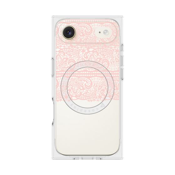 プレミアムスクエアケース with MagSafe［ LANVIN en Bleu - Lace - Pink ］