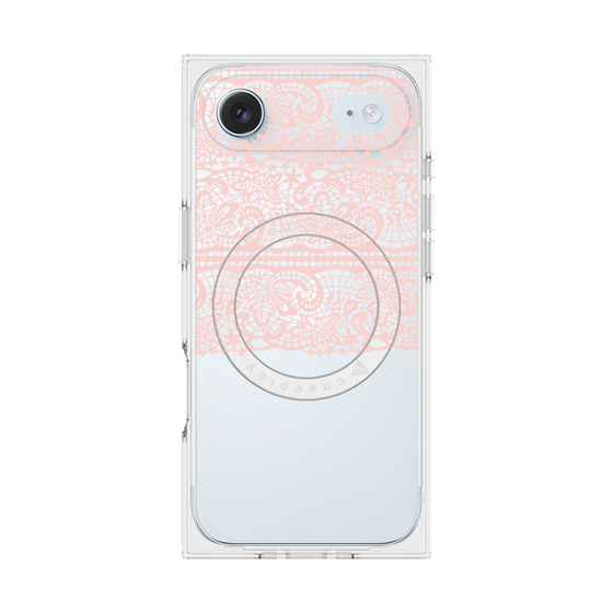 プレミアムスクエアケース with MagSafe［ LANVIN en Bleu - Lace - Pink ］