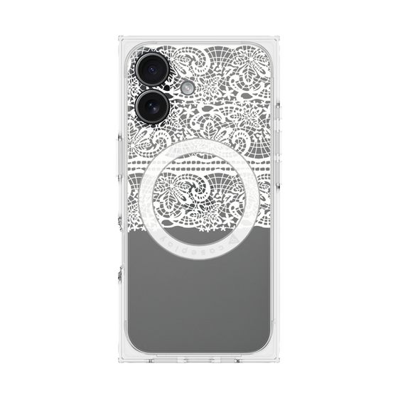 プレミアムスクエアケース with MagSafe［ LANVIN en Bleu - Lace - White ］