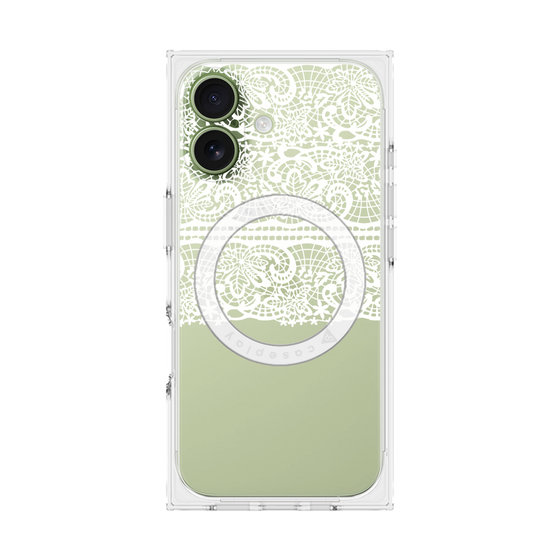 プレミアムスクエアケース with MagSafe［ LANVIN en Bleu - Lace - White ］