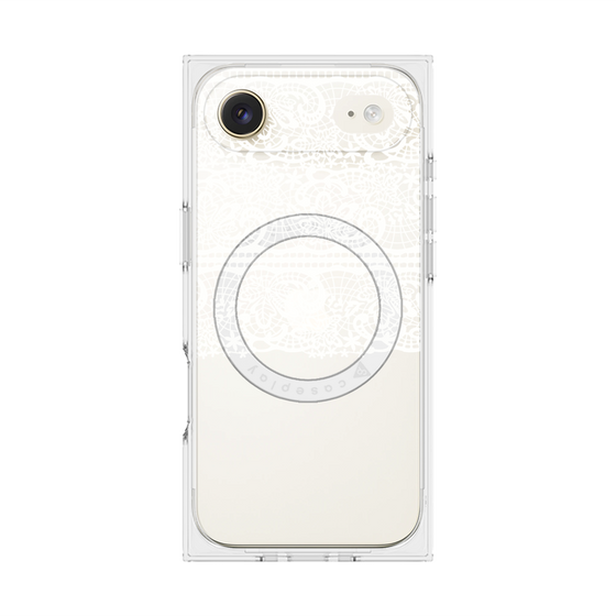 プレミアムスクエアケース with MagSafe［ LANVIN en Bleu - Lace - White ］