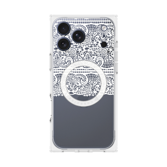 プレミアムスクエアケース with MagSafe［ LANVIN en Bleu - Lace - White ］