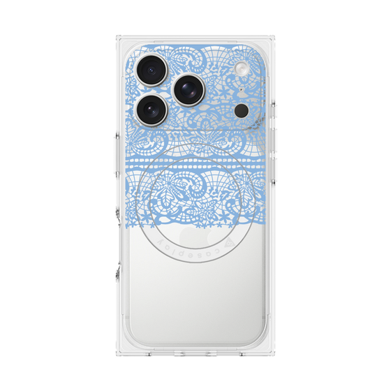 プレミアムスクエアケース with MagSafe［ LANVIN en Bleu - Lace - Blue ］