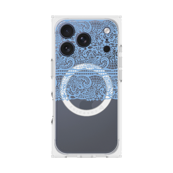 プレミアムスクエアケース with MagSafe［ LANVIN en Bleu - Lace - Blue ］