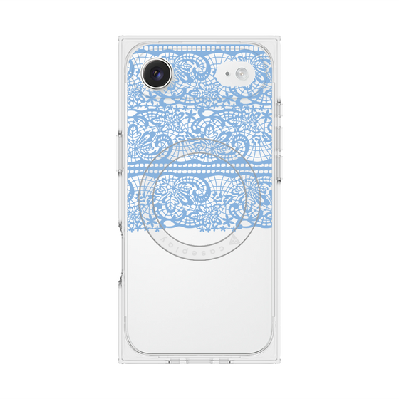 プレミアムスクエアケース with MagSafe［ LANVIN en Bleu - Lace - Blue ］