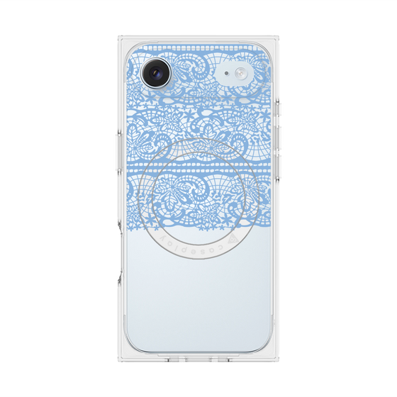 プレミアムスクエアケース with MagSafe［ LANVIN en Bleu - Lace - Blue ］