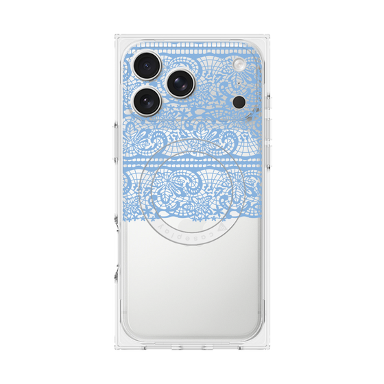 プレミアムスクエアケース with MagSafe［ LANVIN en Bleu - Lace - Blue ］