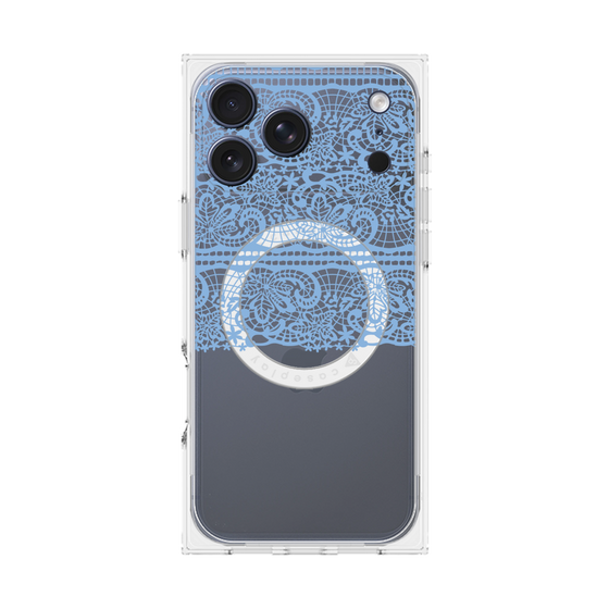 プレミアムスクエアケース with MagSafe［ LANVIN en Bleu - Lace - Blue ］