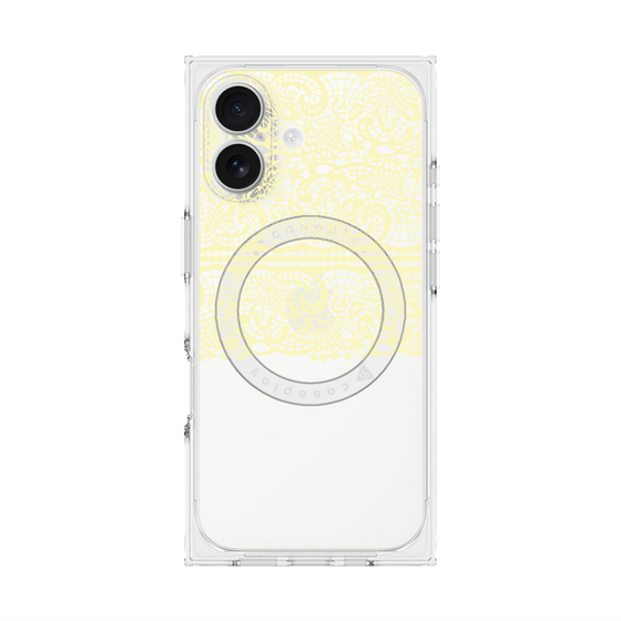 プレミアムスクエアケース with MagSafe［ LANVIN en Bleu - Lace - Yellow ］