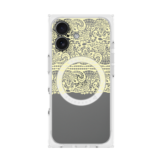 プレミアムスクエアケース with MagSafe［ LANVIN en Bleu - Lace - Yellow ］