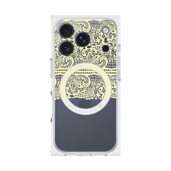 プレミアムスクエアケース with MagSafe［ LANVIN en Bleu - Lace - Yellow ］