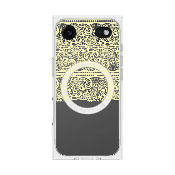 プレミアムスクエアケース with MagSafe［ LANVIN en Bleu - Lace - Yellow ］