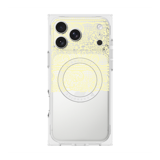 プレミアムスクエアケース with MagSafe［ LANVIN en Bleu - Lace - Yellow ］