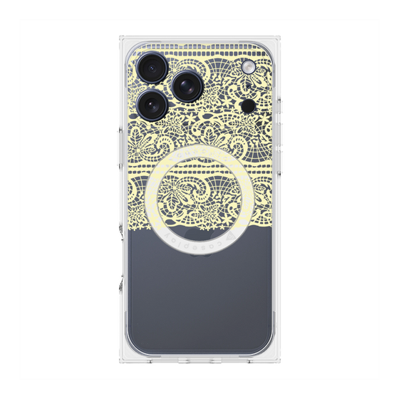 プレミアムスクエアケース with MagSafe［ LANVIN en Bleu - Lace - Yellow ］
