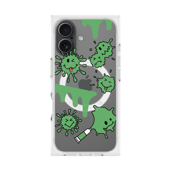 プレミアムスクエアケース with MagSafe［ PAINTING SMILE Green ］