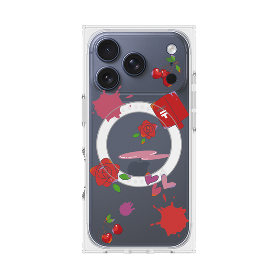 プレミアムスクエアケース with MagSafe［ DRAWING PAPER Red ］